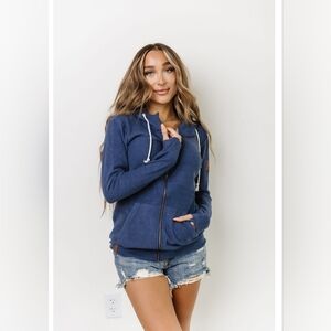 Ampersand Avenue Performance Fleece Fullzip in deep blue, Size XXL